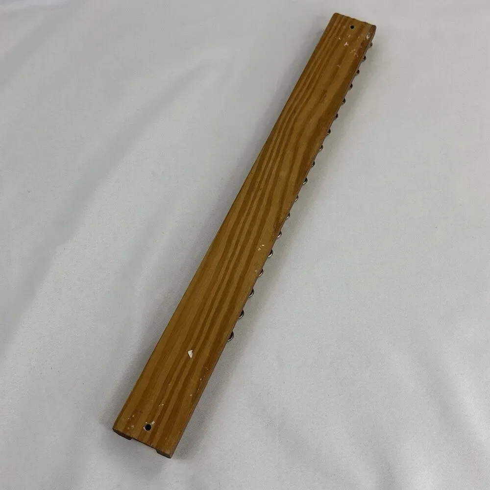 Vintage Wood Metal Wall Mount 36 Hook Tie Rack Belt Scarf Organizer